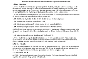 Tiêu chuẩn quốc gia TCVN 8231:2009 (ISO/ASTM 51540 : 2004) về Tiêu chuẩn thực hành sử dụng hệ đo liều chất lỏng nhuộm màu bức xạ