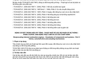 Tiêu chuẩn quốc gia TCVN 8273-3:2009 (ISO 7967-3 : 1987) về Động cơ đốt trong kiểu pittông - Thuật ngữ về các bộ phận và hệ thống - Phần 3: Xupáp, dẫn động trục cam và cơ cấu chấp hành