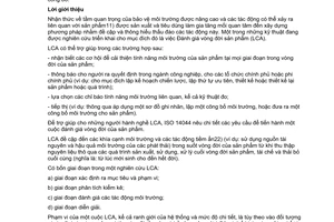 Tiêu chuẩn quốc gia TCVN ISO 14040:2009 (ISO 14040:2006) về Quản lý môi trường - Đánh giá vòng đời của sản phẩm - Nguyên tắc và khuôn khổ