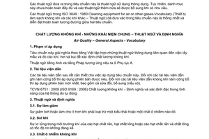 Tiêu chuẩn quốc gia TCVN 5966:2009 (ISO 4225 : 1994) về Chất lượng không khí - Những khái niệm chung - Thuật ngữ và định nghĩa