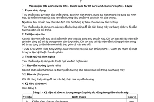 Tiêu chuẩn quốc gia TCVN 8040:2009 (ISO 7465:2007) về Thang máy và thang dịch vụ - Ray dẫn hướng cho cabin và đối trọng - Kiểu chữ T