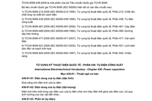 Tiêu chuẩn quốc gia TCVN 8095-436:2009 (IEC 60050-436:1990) về Từ vựng kỹ thuật điện quốc tế - Phần 436: Tụ điện công suất