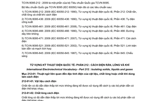 Tiêu chuẩn quốc gia TCVN 8095-212:2009 (IEC 60050-212 : 1990) về Từ vựng kỹ thuật điện quốc tế - Phần 212: Cách điện rắn,lỏng và khí