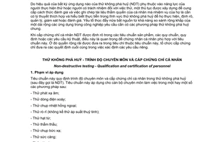 Tiêu chuẩn quốc gia TCVN 5868:2009 (ISO 9712 : 2005) về Thử không phá hủy - Trình độ chuyên môn và cấp chứng chỉ cá nhân
