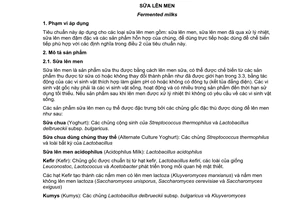 Tiêu chuẩn quốc gia TCVN 7030:2009 (CODEX STAN 243-2003) về Sữa lên men