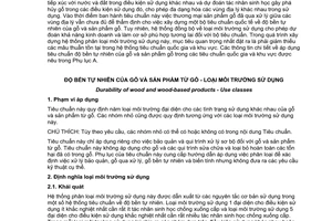 Tiêu chuẩn quốc gia TCVN 8167:2009 (ISO 21887: 2007) về Độ bền tự nhiên của gỗ và sản phẩm từ gỗ - Loại môi trường sử dụng