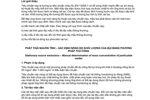 Tiêu chuẩn quốc gia TCVN 5977:2009 (ISO 9096 : 2003) về Phát thải nguồn tĩnh - Xác định nồng độ khối lượng của bụi bằng phương pháp thủ công