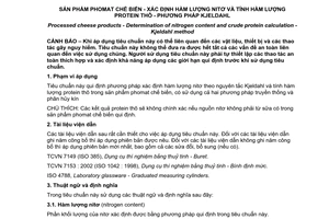 Tiêu chuẩn quốc gia TCVN 8179:2009 (ISO/TS 17837 : 2008) về Sản phẩm phomat chế biến - Xác định hàm lượng nitơ và tính hàm lượng protein thô - Phương pháp Kjeldahl