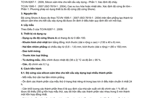 Tiêu chuẩn quốc gia TCVN8267-3:2009 về Silicon xảm khe cho kết cấu xây dựng – Phương pháp thử - Phần 3: Xác định độ cứng Shore A