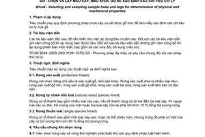 Tiêu chuẩn quốc gia TCVN 8043:2009 về Gỗ - Chọn và lấy mẫu cây, mẫu khúc gỗ để xác định các chỉ tiêu cơ lý