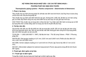 Tiêu chuẩn quốc gia TCVN 6145:2007 (ISO 3126 : 2005) về Hệ thống ống nhựa nhiệt dẻo - Các chi tiết bằng nhựa - Phương pháp xác định kích thước
