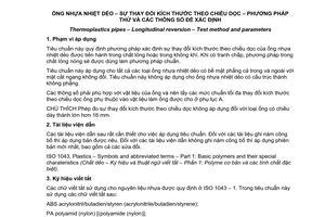 Tiêu chuẩn quốc gia TCVN 6148:2007 (ISO 2505 : 2005) về Ống nhựa nhiệt dẻo - Sự thay đổi kích thước theo chiều dọc - Phương pháp thử và các thông số để xác định