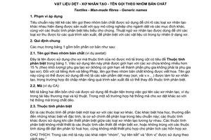 Tiêu chuẩn quốc gia TCVN 5462:2007 (ISO 2076 : 1999) về Vật liệu dệt - Xơ nhân tạo - Tên gọi theo nhóm bản chất