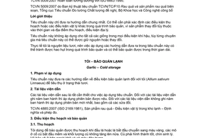 Tiêu chuẩn Việt Nam TCVN 5009:2007 (ISO 6663:1995) về tỏi - bảo quản lạnh