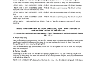 Tiêu chuẩn quốc gia TCVN 6305-3:2007 (ISO 6182-3 : 2005) về Phòng cháy chữa cháy - Hệ thống Sprinkler tự động - Phần 3 : Yêu cầu và phương pháp thử đối với van ống khô
