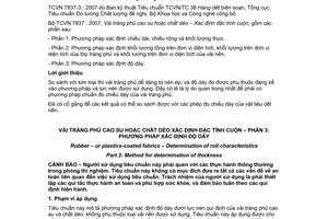 Tiêu chuẩn quốc gia TCVN 7837-3:2007 (ISO 2286-3 : 1998) về Vải tráng phủ cao su hoặc chất dẻo - Xác định đặc tính cuộn - Phần 3: Phương pháp xác định độ dày