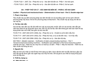 Tiêu chuẩn quốc gia TCVN 7122-2:2007 (ISO 3377-2: 2002) về Da - Phép thử cơ lý - Xác định độ bền xé - Phần 2: Xé hai cạnh