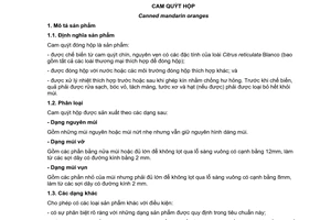 Tiêu chuẩn Việt Nam TCVN 1578:2007 (CODEX STAN 68-1981) về cam quýt hộp