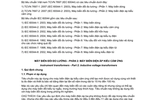 Tiêu chuẩn Việt Nam TCVN7697-2:2007 (IEC 60044-2: 2003) máy biến đổi đo lường - Phần 2: Máy biến điện áp kiểu cảm ứng