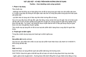 Tiêu chuẩn quốc gia TCVN 2106:2007 (ISO 3758 : 2005) về Vật liệu dệt - Ký hiệu trên nhãn hướng dẫn sử dụng
