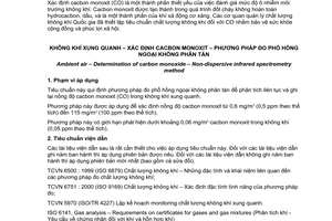 Tiêu chuẩn quốc gia TCVN 7725:2007 (ISO 4224 : 2000) về Không khí xung quanh - Xác định cacbon monoxit - Phương pháp đo phổ hồng ngoại không phân tán
