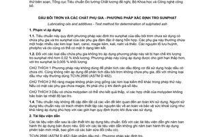 Tiêu chuẩn quốc gia TCVN 2689:2007 (ASTM D 874 - 06) về Dầu bôi trơn và các chất phụ gia - Phương pháp xác định tro sunphat