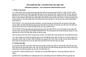 Tiêu chuẩn quốc gia TCVN 2690:2007 (ASTM D 482 - 03) về Sản phẩm dầu mỏ - Phương pháp xác định hàm lượng tro