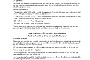 Tiêu chuẩn quốc gia TCVN 2099:2007 về Sơn và vecni - Phép thử uốn (trục hình trụ)