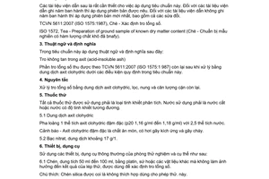 Tiêu chuẩn Việt Nam TCVN 5612:2007 (ISO 1577:1987) về chè - xác định tro không tan trong axit