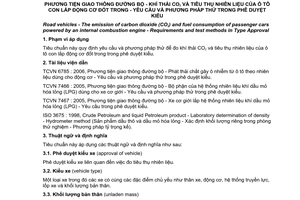 Tiêu chuẩn quốc gia TCVN 7792:2007 về Phương tiện giao thông đường bộ - Khí thải CO2 và tiêu thụ nhiên liệu của ô tô con lắp động cơ đốt trong - Yêu cầu và phương pháp thử trong phê duyệt kiểu