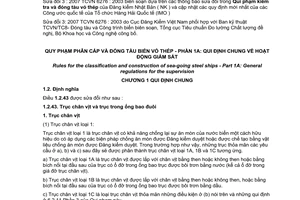 Ti&#234;u chuẩn quốc gia TCVN 6259-1A:2003/SĐ 3:2007 về Quy phạm ph&#226;n cấp v&#224; đ&#243;ng t&#224;u biển vỏ th&#233;p - Phần 1A: Quy định chung về hoạt động gi&#225;m s&#225;t