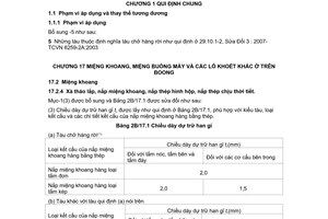 Tiêu chuẩn quốc gia TCVN 6259-2B:2003/SĐ 3:2007 về Quy phạm phân cấp và đóng tàu biển vỏ thép - Phần 2B: Kết cấu thân tàu và trang thiết bị tàu dài từ 20 mét đến dưới 90 mét