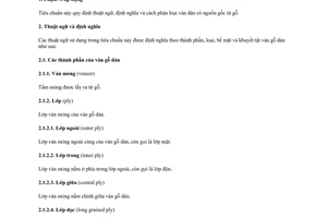 Tiêu chuẩn Việt Nam TCVN 7752:2007 về ván gỗ dán - Thuật ngữ, định nghĩa và phân loại