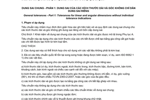 Tiêu chuẩn quốc gia TCVN 2263-1:2007 (ISO 2768 :1989)về Dung sai chung - Phần 1: Dung sai của các kích thước dài và góc không chỉ dẫn dung sai riêng