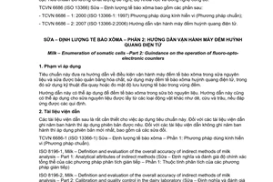 Tiêu chuẩn quốc gia TCVN 6686-2:2007 (ISO 13366-2:2006) về Sữa - Định lượng tế bào xôma - Phần 2: Hướng dẫn vận hành máy đếm huỳnh quang điện tử