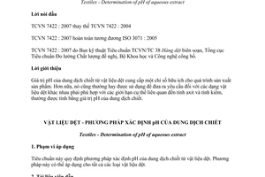 Tiêu chuẩn quốc gia TCVN 7422:2007 (ISO 3071 : 2005) về Vật liệu dệt - Phương pháp xác định pH của dung dịch chiết