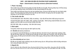 Tiêu chuẩn quốc gia TCVN 3229:2007 (ISO 1974 : 1990) về Giấy - Xác định độ bền xé (phương pháp Elmendorf)