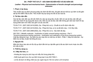 Tiêu chuẩn quốc gia TCVN 7121:2007 (ISO 3376 : 2002) về Da - Phép thử cơ lý - Xác định độ bền kéo và độ giãn dài
