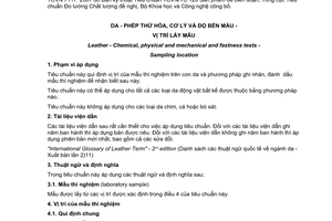 Tiêu chuẩn quốc gia TCVN 7117:2007 (ISO 2418: 2002) về Da - Phép thử hoá, cơ lý và độ bền màu - Vị trí lấy mẫu
