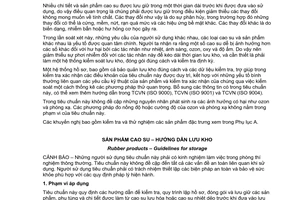 Tiêu chuẩn quốc gia TCVN 4868:2007 (ISO 2230 : 2002) về Sản phẩm cao su - Hướng dẫn lưu kho