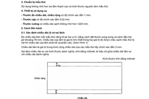 Tiêu chuẩn quốc gia TCVN 8257-1:2009 về Tấm thạch cao - Phương pháp thử - Phần 1: Xác định kích thước, độ sâu của gờ vuốt thon và độ vuông góc của cạnh