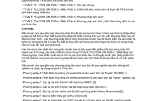 Tiêu chuẩn Việt Nam TCVN 8170-3:2009 (EN 1528-3:1996) về thực phẩm chứa chất béo - Xác định thuốc bảo vệ thực vật và polyclobiphenyl (PCB) - Phần 3: Các phương pháp làm sạch