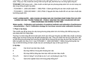 Tiêu chuẩn quốc gia TCVN 6661-2:2009 (ISO 8466–2 : 2001) về Chất lượng nước - Hiệu chuẩn và đánh giá các phương pháp phân tích và ước lượng các đặc trưng thống kê - Phần 2: Nguyên tắc hiệu chuẩn đối với các hàm chuẩn bậc hai không tuyến tính