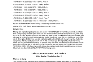 Tiêu chuẩn quốc gia TCVN 8184-5:2009 (ISO 6107 - 5 : 2004) về Chất lượng nước - Thuật ngữ - Phần 5