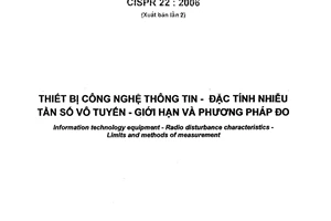 Tiêu chuẩn Việt Nam TCVN 7189:2009 (CISPR 22 : 2006) về thiết bị công nghệ thông tin – đặc tính nhiễu tần số vô tuyến - giới hạn và phương pháp đo