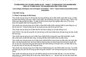 Tiêu chuẩn quốc gia TCVN 7994-1:2009 (IEC 60439-1: 2004) về Tủ điện đóng cắt và điều khiển hạ áp - Phần 1: Tủ điện được thử nghiệm điển hình và tủ điện được thử nghiệm điển hình từng phần