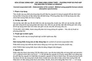 Tiêu chuẩn quốc gia TCVN 8110:2009 (ISO 14377 : 2002) về Sữa cô đặc đóng hộp - Xác định hàm lượng thiếc - Phương pháp đo phổ hấp thụ nguyên tử dùng lò graphit