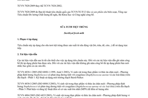 Tiêu chuẩn quốc gia TCVN 7028:2009 về Sữa tươi tiệt trùng