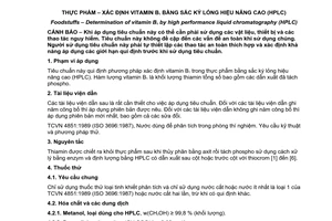 Tiêu chuẩn Việt Nam TCVN 5164:2008 (EN 14122:2003) về thực phẩm - xác định vitamin B1 bằng sắc ký lỏng hiệu năng cao (HPLC)