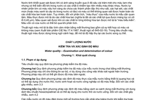Tiêu chuẩn quốc gia TCVN 6185:2008 (ISO 7887 : 1994) về Chất lượng nước - Kiểm tra và xác định độ màu